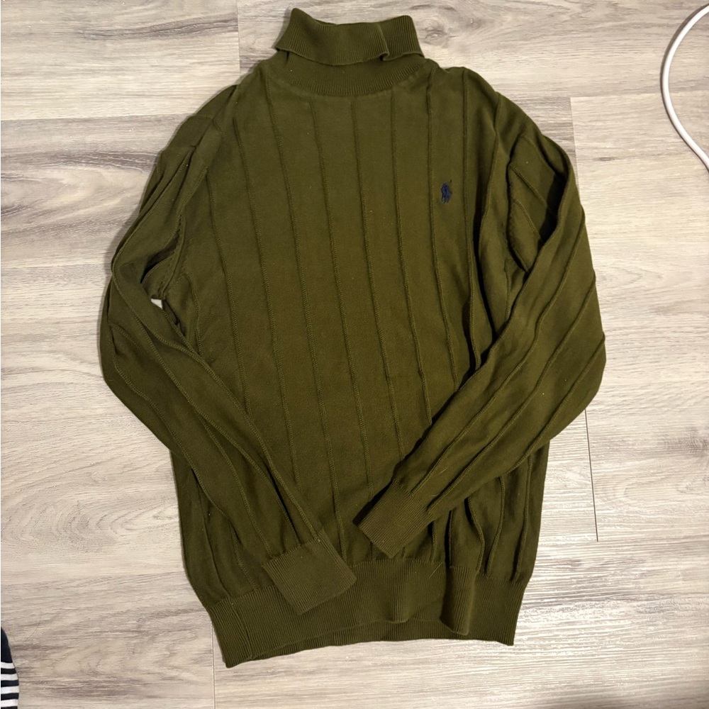 Ralph Lauren Men's Dark Olive Turtleneck Sweater